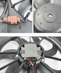 Heavy Duty Direct Bolt On Dual Radiator And Condenser Cooling Fan Assembly For Vw Golf Jetta Rabbit Beetle 2006 To 2019 2.5L wire and motor details