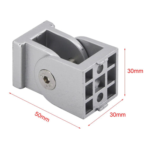 Beefy Zinc Alloy Pivot Joint Fittings For Aluminum Profiles Movable Hinge Connectors 180 Degree Adjustable Pivot Joints Flexible Extrusion Hardware 4 Pack, 50x30mm silver joint