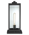 Westover 16 Inch Outdoor Pier Mount Light One Light Earth Black Lantern With Beveled Glass Wet Rated E26 Base Built Tough