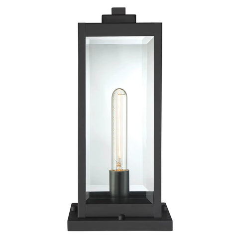 Westover 16 Inch Outdoor Pier Mount Light One Light Earth Black Lantern With Beveled Glass Wet Rated E26 Base Built Tough