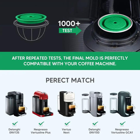 Reusable Coffee Pods And Discs For Nespresso VertuoLine And Vertuo Machines Rich Crema Version Delivers Smooth Mellow Flavor