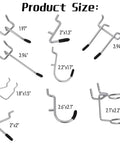 Various shapes and sizes of hooks in the 50-Piece Pegboard Hook Set for Heavy-Duty Tool Hangers, Chrome Plated Metal Hooks for Garage.