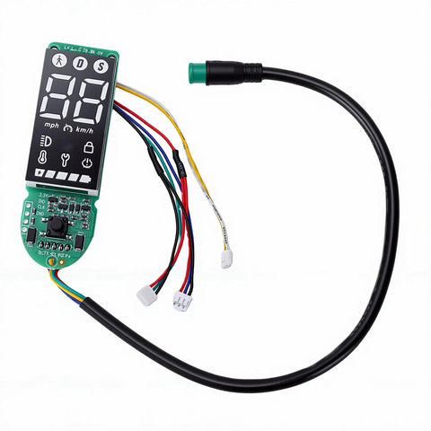 MI4 Electric Scooter Dashboard Replacement PCB Display Module showing display and wiring for full functionality.