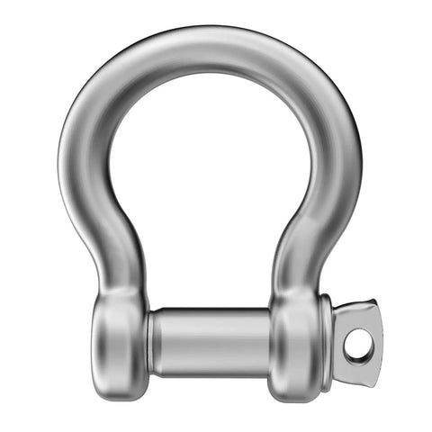 Beefy 3/8 Inch 304 Stainless Steel D Ring Shackles With Screw Pin Anchor Design Rock Solid Rigging Hardware For Traction Wire And Off Road Builds Top Shelf Quality 2 Pack close-up view