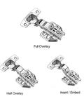 Two Pack Stainless Steel Cabinet Door Hinges With Hydraulic Dampers Soft Close Quiet Wardrobe Hinges Concealed Mounting With Screws