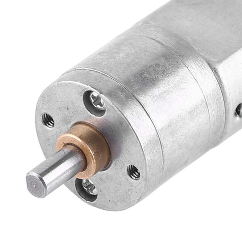 Close-up of 12V DC Electric Gear Motor With Worm Gear, High Torque Reversible Speed Reduction, micro design, 20mm output shaft