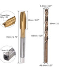 M8 Thread Tap And Six Point Eight Millimeter Drill Bit Set Pro Grade Heavy Duty Titanium Plated Cobalt High Speed Steel