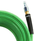 One Quarter Inch Air Hose Fifty Feet Polyurethane Lightweight Yet Tough 300 PSI Burst Rating Spiral Reinforced With Bend Restrictors