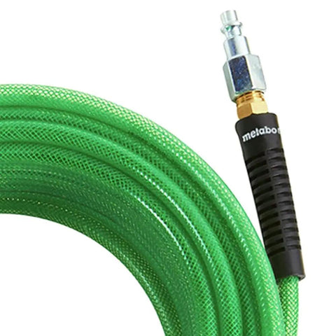 One Quarter Inch Air Hose Fifty Feet Polyurethane Lightweight Yet Tough 300 PSI Burst Rating Spiral Reinforced With Bend Restrictors