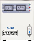 Heavy Duty Voltage Stabilizer And Automatic Voltage Regulator With Surge Protection Power Conditioner For Home Appliances 5000Va Single Phase Ac Controller Flame Retardant Housing front view with gauges.