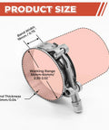 2 Pack 2 Inch T Bolt Hose Clamps Stainless Steel 304 56mm To 64mm Working Range Suitable For 2 Inch Hose ID Leak Proof Design