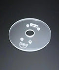 Knockout Router Base Plate Dead Nuts Fits Bosch Colt 18V Power Tool With 6 Inch Round Clear Acrylic with pre drilled holes