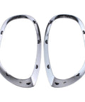 2Pcs Front Driver And Passenger Side Headlight Trim Ring For Mini Cooper Countryman 2017 2024 Silver Finish No Fuss Easy Install Durable Shiny Cosmetic Accent Kit
