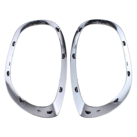 2Pcs Front Driver And Passenger Side Headlight Trim Ring For Mini Cooper Countryman 2017 2024 Silver Finish No Fuss Easy Install Durable Shiny Cosmetic Accent Kit