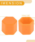 20 Pcs Wheel Lug Nut Caps And Dust Covers Silicone Orange 2.2x17x20mm Protective Screw Caps shown with dimensions.