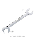 Single wrench from Angled Double Open End Wrench Set, 14-Piece Chrome Finish, Drop Forged and Hardened for Maximum Durability