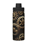 Steampunk Gears Print Insulated Water Bottle For Gym And Outdoor Adventures Double Wall Stainless Steel Hydration Bottle Keeps Drinks Hot Or Cold