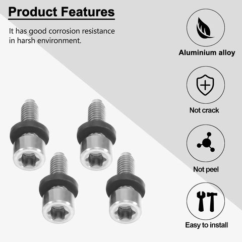 Image of 4Pc Beefy Golf Driver Screw Bolts Set Compatible With Taylormade M3 M4 M5 M6 SIM SIM 2 Stealth 2 Qi10, aluminum alloy, corrosion-resistant.