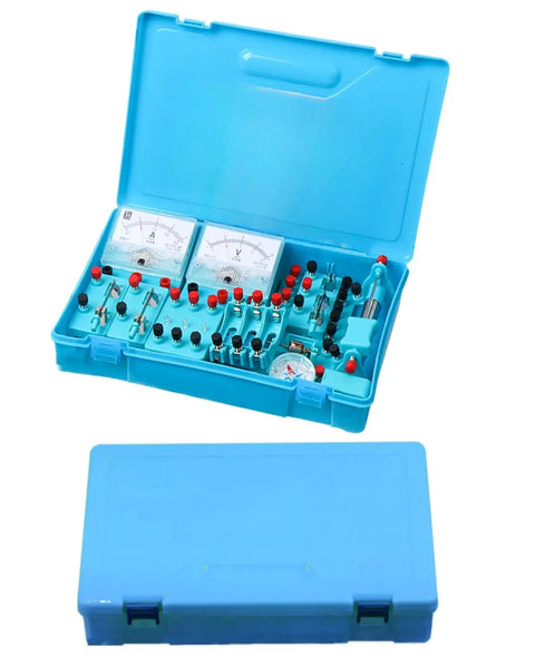 Hands On Electricity And Magnetism Kit With Twenty Plus Components For Circuit And Electromagnetism Experiments in blue case
