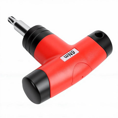 Pissente T Handle Preset Torque Wrench 6Nm Ratchet Screwdriver Precision Adjustment Tool close-up view with red grip.