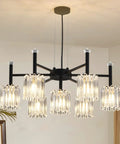 Farmhouse Chandelier 7 Light Black Pendant Light With Glass Shade Dope Industrial Vintage Hanging Fixture, room view