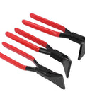 Pro Grade Heavy Duty Metal Bending Pliers Hand Seamer with adjustable jaw, shown with three jaw sizes for sheet metal bending.
