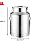 Heavy Duty 12-68 Gallon Stainless Steel Storage Bucket with Sealed Lids, 48L capacity, 50cm height and 35cm diameter, ideal for food storage.