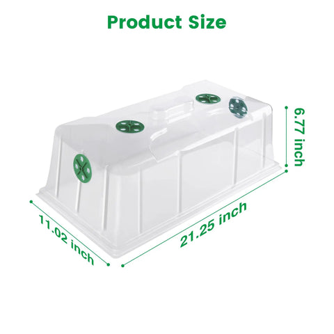 10 Pack Humidity Dome Set For Propagation, 7 Inch Tall Extra Strength Lid With Four Adjustable Vents, Pro Grade, Fits 10x20 Inch Flat Trays, Ideal For Seed Starting, Cloning, Germination And Humidity Control