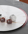 Built To Last Lazy Susan Turntable For Dining Table 360 Degree Rotating Round Marble Texture Dinner Plate with drinks and decor