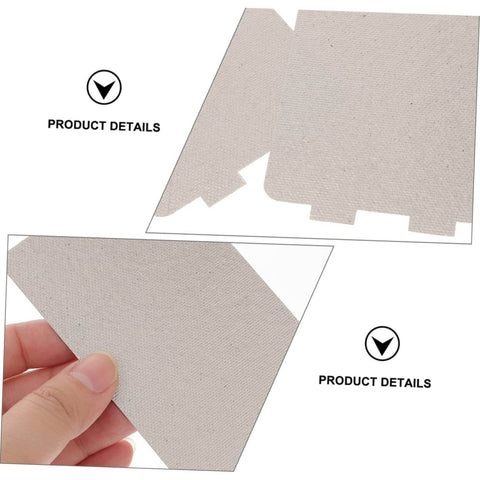 Close-up of Six Piece Microwave Waveguide Mica Sheet Insulation Covers Set showing texture and edge details, heat resistant protective shield.