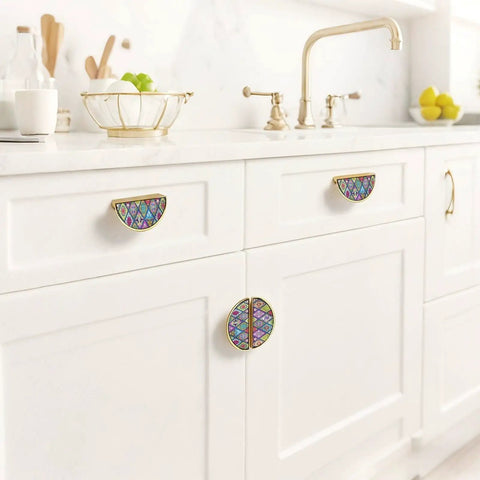 Boho Chic Dope 2 Pack Cabinet Handles With 3 Inch Hole Center Semicircle Drawer Pulls In Gold Solid Zinc Alloy Hardware