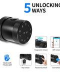 Top Tier Smart Fingerprint Door Lock With Dead Simple Biometric Entry For Heavy Duty Wood Or Metal Frames Featuring Slick Ic Card Backup Smartphone App Access And No Hassle Code with 5 unlocking methods.