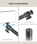 Overhead Desk Mount For Cameras And More Flexible Arm Stand With 360 Degree Ball Head showing compatibility features and detachable parts