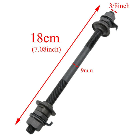 Rear Bicycle Hub Axle 180 Mm 7.08 Inch 3/8 Inch 26TPI Black Easy Install And Quick Disassembly For Multi Speed Bikes Durable Replacement Axle 1 Piece