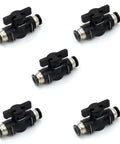 5-pack of 5/16 push to connect ball valve union for pneumatic air lines quick connect fittings, durable brass body