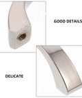 Close-up of 10 Pieces Zinc Alloy Wardrobe Handles And Drawer Pulls, Modern Silver Cabinet Door Pulls With 128mm Hole Spacing detail
