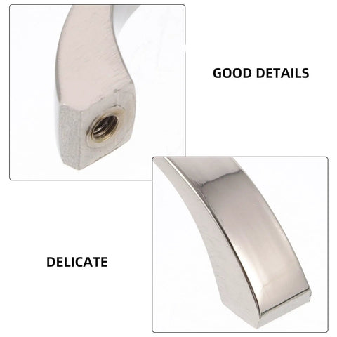 Close-up of 10 Pieces Zinc Alloy Wardrobe Handles And Drawer Pulls, Modern Silver Cabinet Door Pulls With 128mm Hole Spacing detail