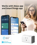 Smart Plug 2 Pack With Quick Setup And Voice Control featuring compatibility with Alexa and SmartThings apps