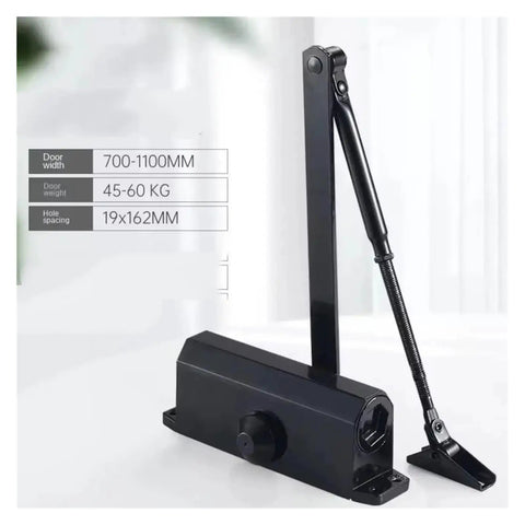 Door Closer With Adjustable Speed For Slick Automatic Closing, Universal Interior Door Fit, visible mechanical parts