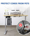 Under Desk Cable Tray Organizer For Office And Home, Metal Cable Raceway Tidy Wire Management installed under desk, protects cords from pets