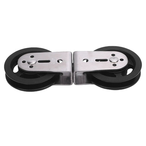 Beefy Dual Pulleys For Cable Machines With Rotating Wheel, Silent Operation, Pro Grade Heavy Duty Pulley System close-up