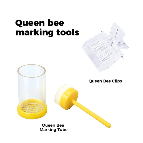 Beekeeping Tools Kit 22 Pcs For Beginners And Beekeepers With Premium Bee Smoker Extra Shield includes queen bee marking tools.