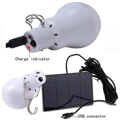 Solar Powered Portable LED Lanterns Pack Of 2 With Built In Solar Panel And USB Charging For Camping Tent Fishing And Emergency Light 350 Lumens Each Energy Saving Weatherproof Easy To Use, showing lamp and solar panel.