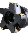 3 Inch Indexable Face Milling Cutter with 90 Degree Positive Rake, Right Hand Cut, Includes 5 TPG322 Inserts, 1 Inch Bore, Black Oxide Finish
