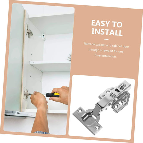 Stainless Steel Hidden Door Hinge With Soft Close Mechanism For Kitchen And Bathroom Cabinets, shown installed in a cabinet