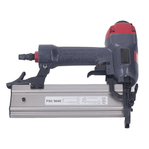 Straight Shooter Pneumatic 2 In 1 Brad Naler And Stapler Combo With Adjustable Air Pressure And 100 Pc Magazine Capacity For Handling F50 Nails And 90 Staples On Woodwork Projects