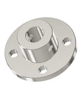 Rigid Flange Shaft Coupling Set of 2, 10mm Bore and 16mm OD, Made From C45 Carbon Steel With Chrome Plating, Heavy Duty Beefy Metal Drive Coupler For Machinery And Equipment on white background
