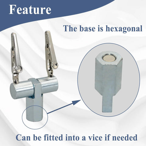 Gugaguga 55000 soldering wire clip holder with two spring clamps and hexagonal base