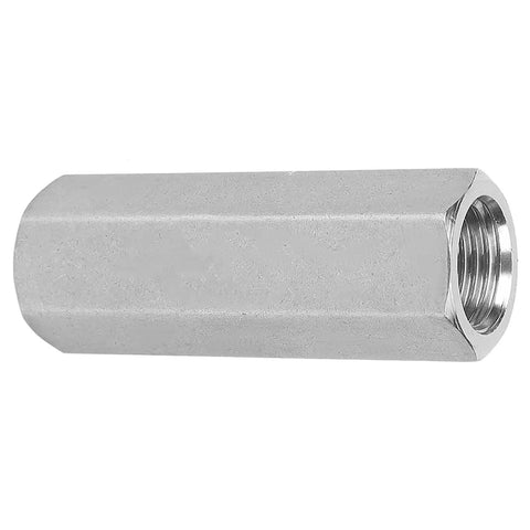 GOTOTO 1/4 Inch BSPP Female Hose Connector Fitting Made From Solid 304 Stainless Steel With Hex Thread For Garden Hose Water Pipe Repair And Outdoor Watering Rig Kit, side view