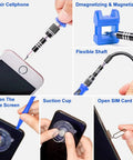 115 In 1 Precision Screwdriver Set Magnetic Repair Kit For MacBook Phone PC Watch Game Console And Electronics Ideal DIY Gift For Tech Nerds Mega Handy Chrome Vanadium Bits For Ultra Quick Fixes showing phone repair tools in use